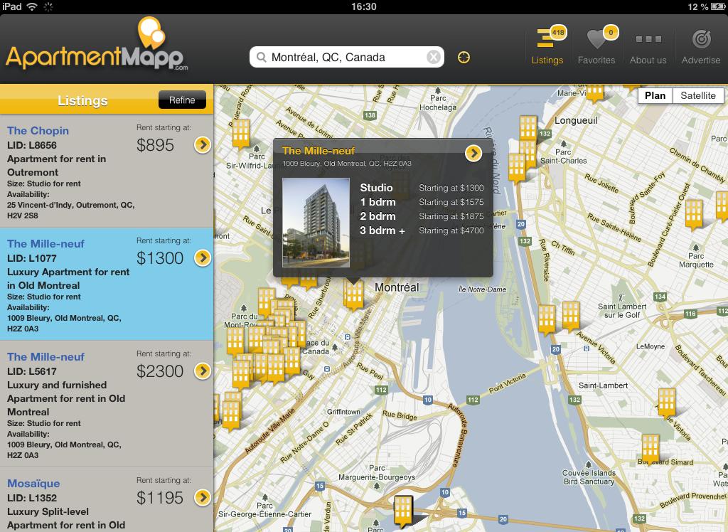 ApartmentMapp -Tablet