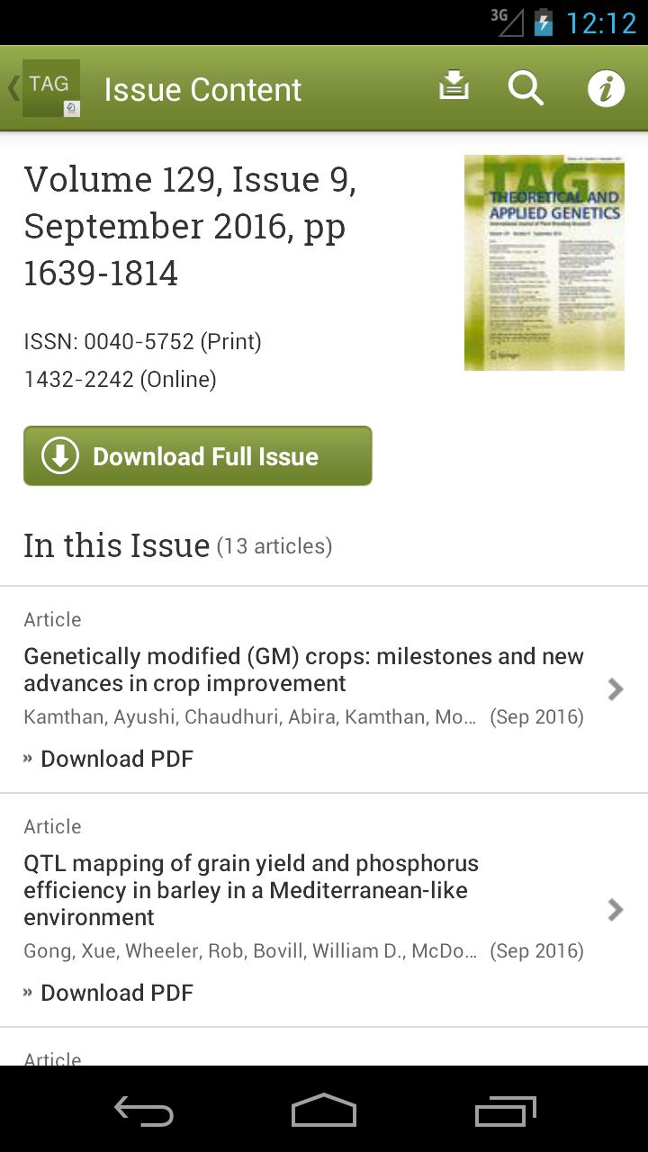 Theoretical & Applied Genetics