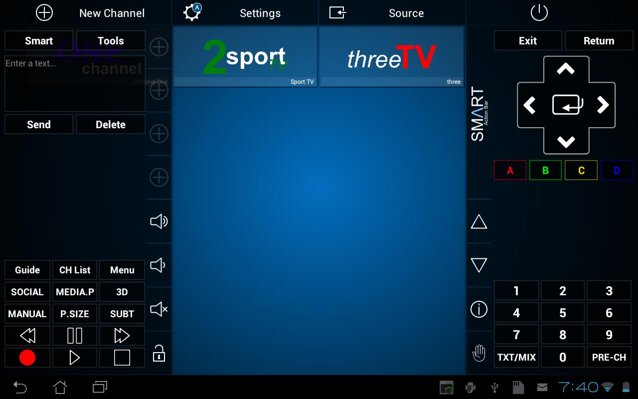 Smart TV Remote Tab