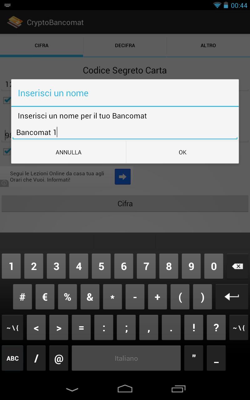 Encrypt Bancomat