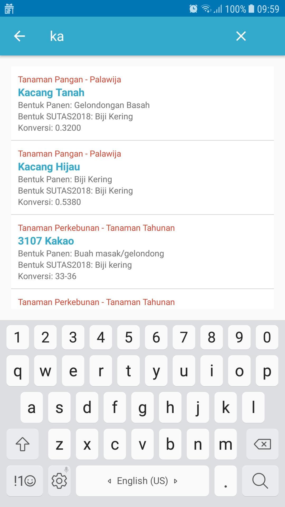 Komoditas SUTAS2018