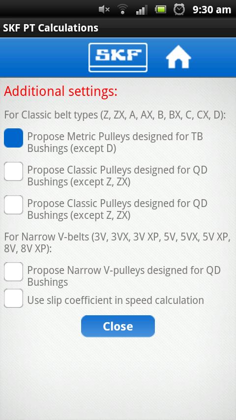 SKF Belt Calc