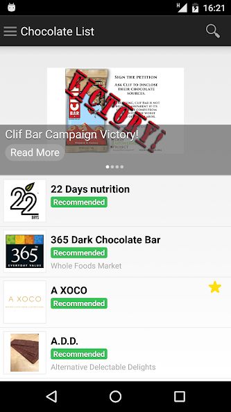 Chocolate List