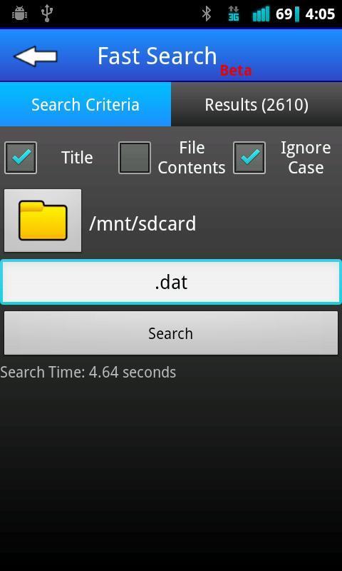 Fast Storage Search