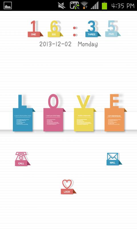 Love message go locker theme