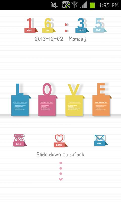 Love message go locker theme
