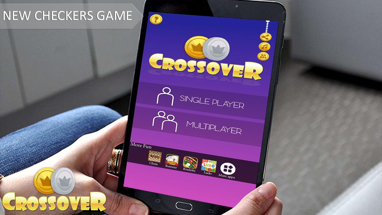 Crossover game - checkers board game