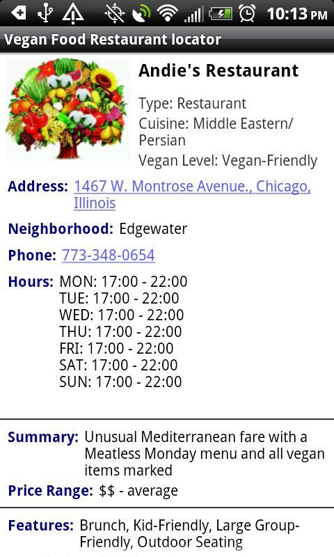 Vegan Food Restaurant Locator