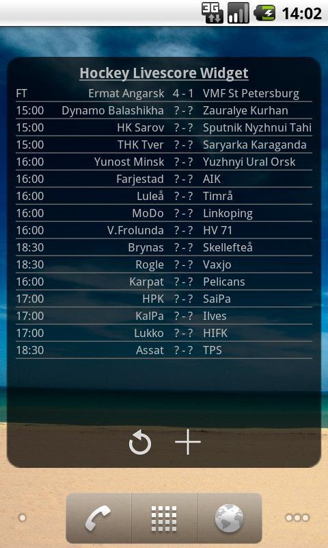 Hockey Livescore Widget