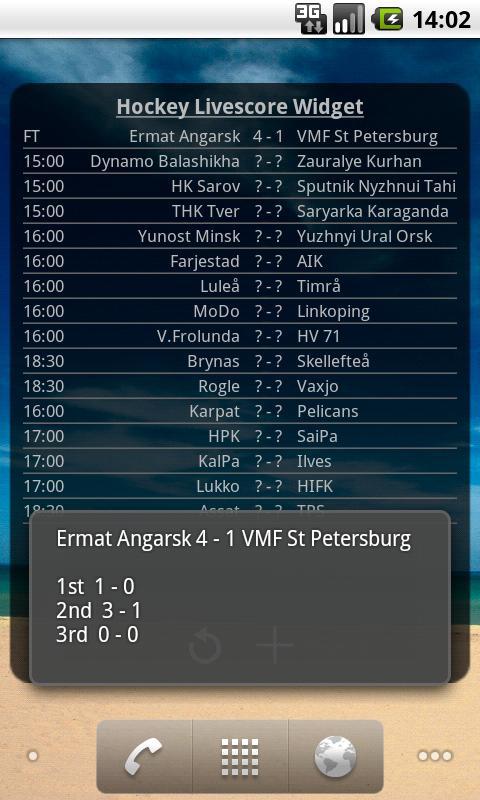 Hockey Livescore Widget