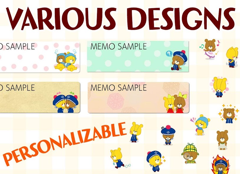 Memo pad TINY TWIN BEARS notes