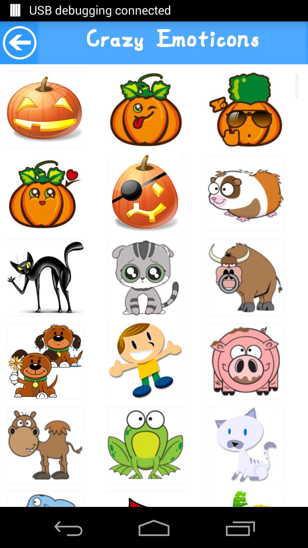 Crazy emoticons for chats