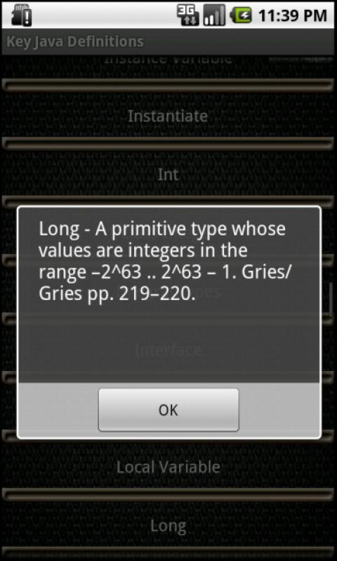 Key Java Definitions