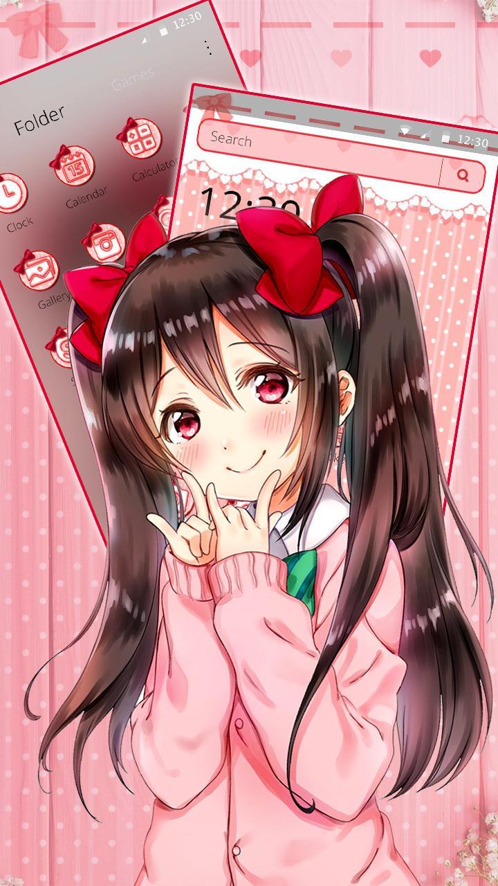 Pink Kawaii Girl Anime Fashion Theme