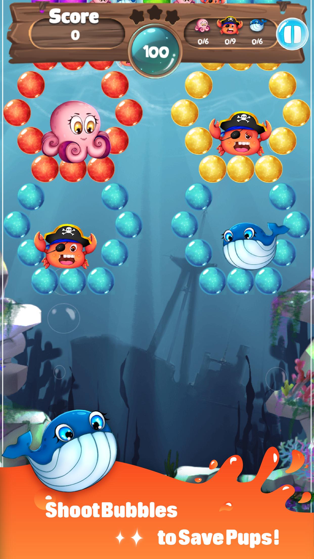 Shoot bubble, rescue