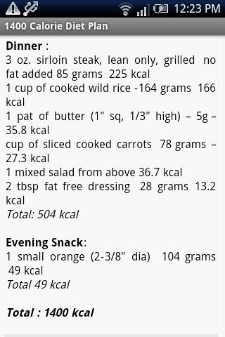 1400 Calorie Diet Plan