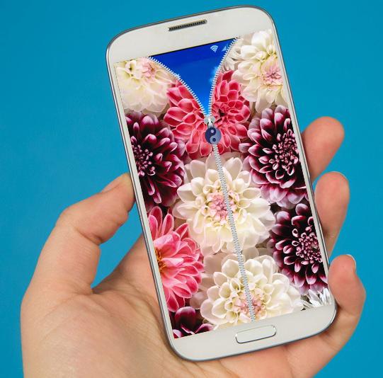 Flowers Zipper Screen Lock
