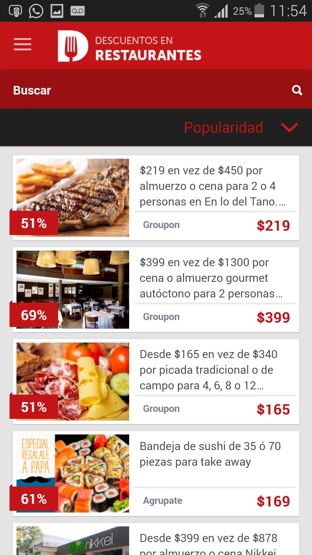 Descuentos en Restaurantes