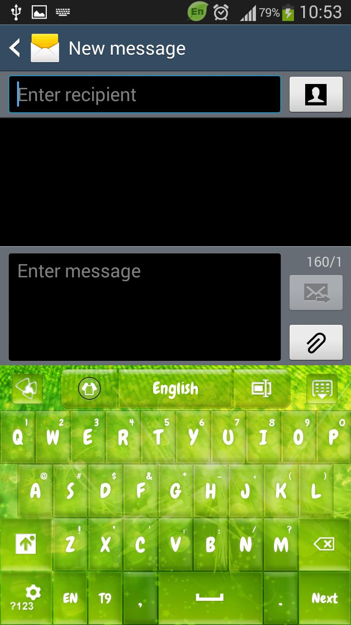 GO Keyboard Green Sparkle