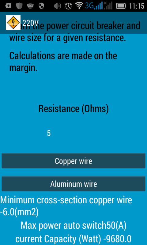 Calculator electrician 220V