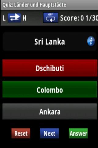 German: Quiz of Capital Cities