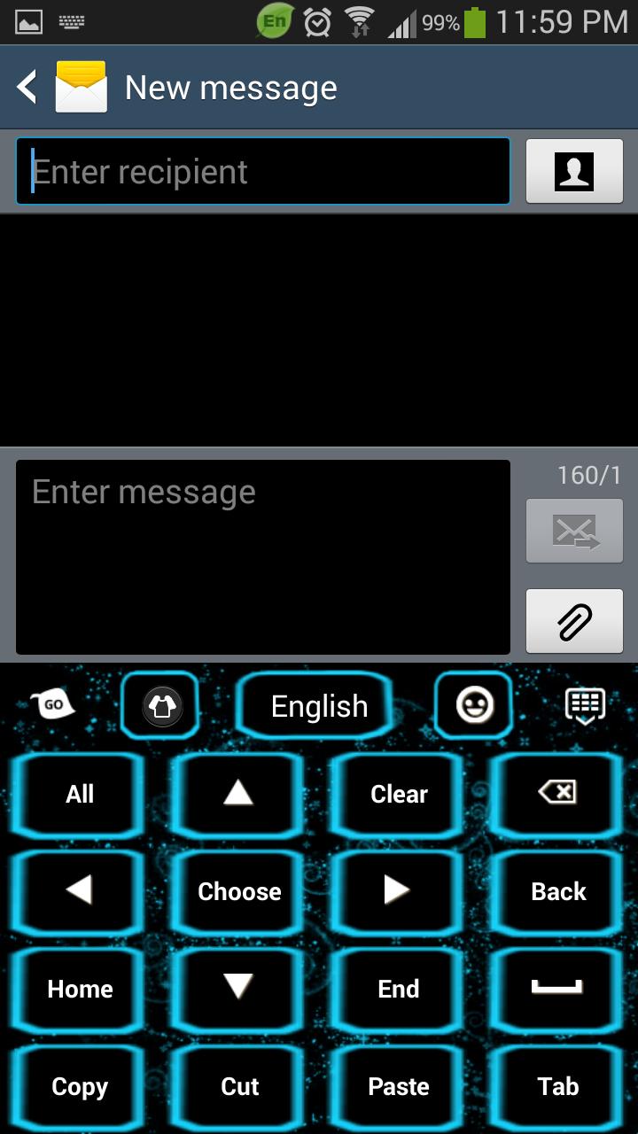 Blue Galaxy Neon Keyboard