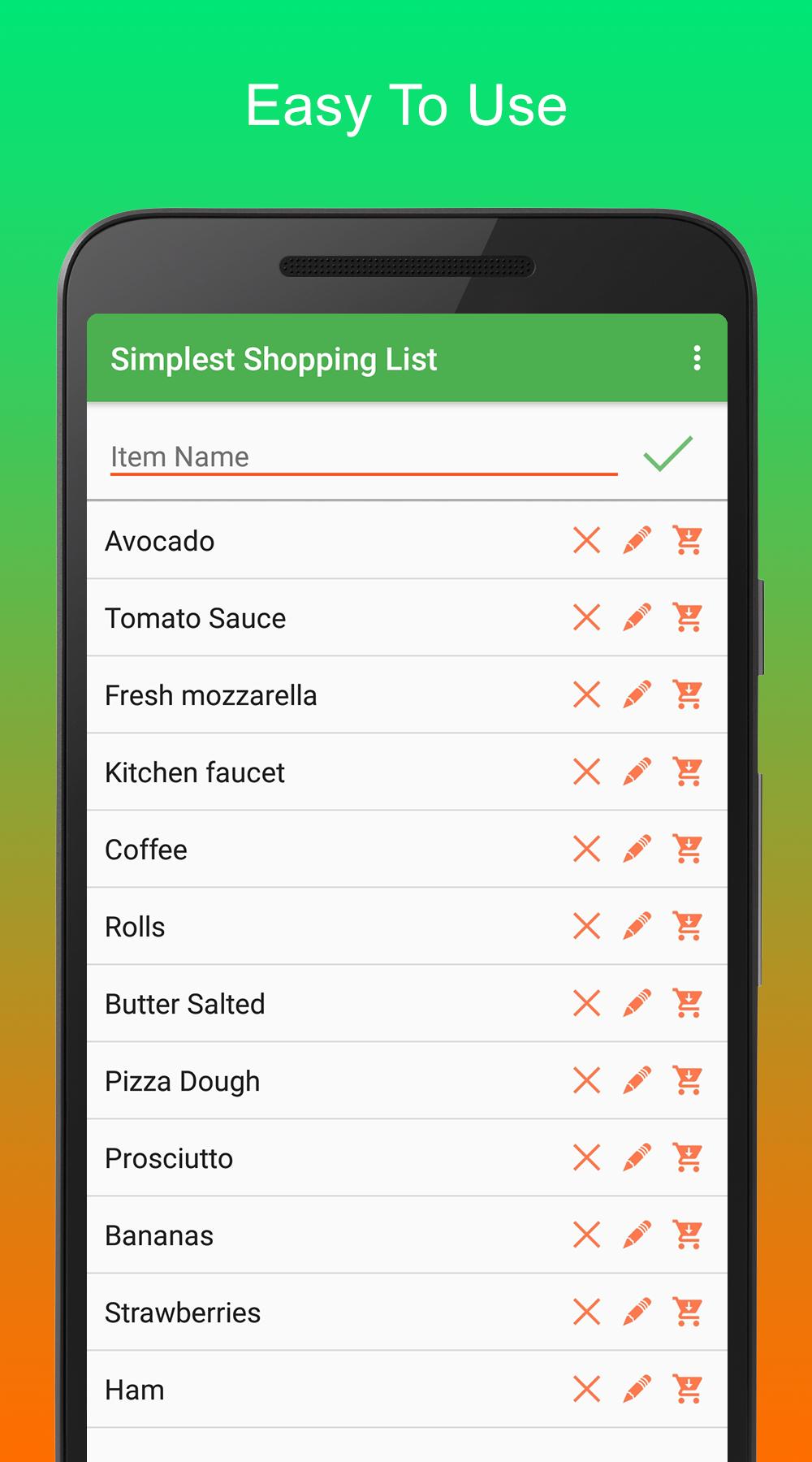 Simplest Shopping List