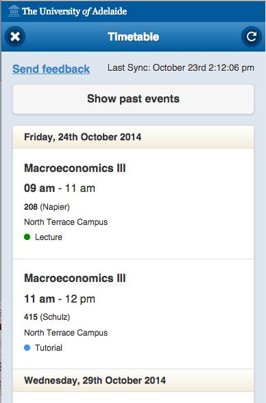 UofA Student Timetable