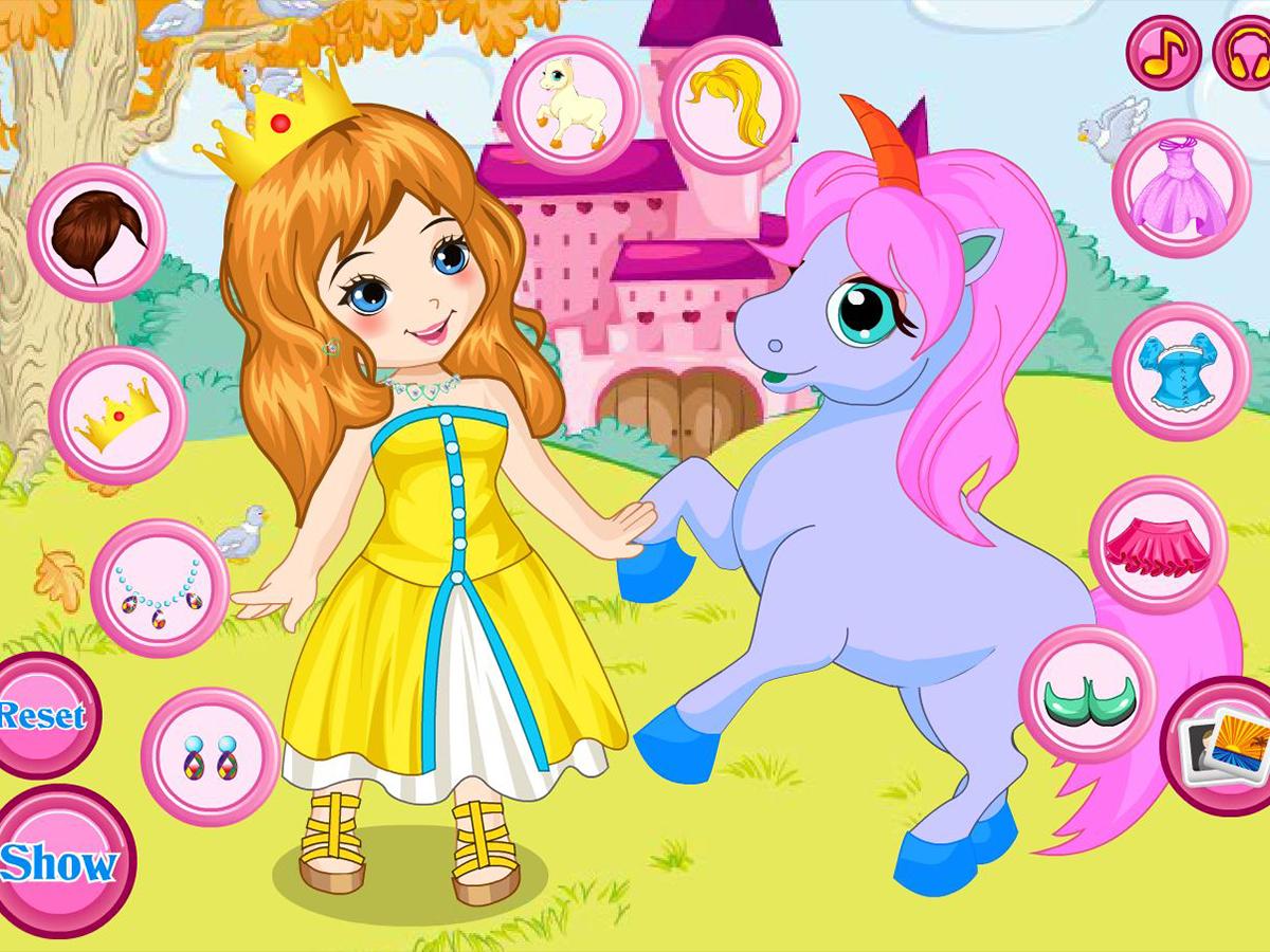 Princess with unicorn dress up