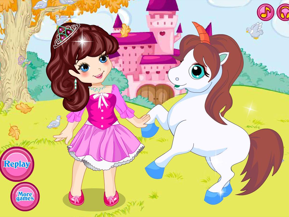 Princess with unicorn dress up