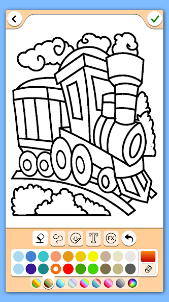 Train game: coloring book.