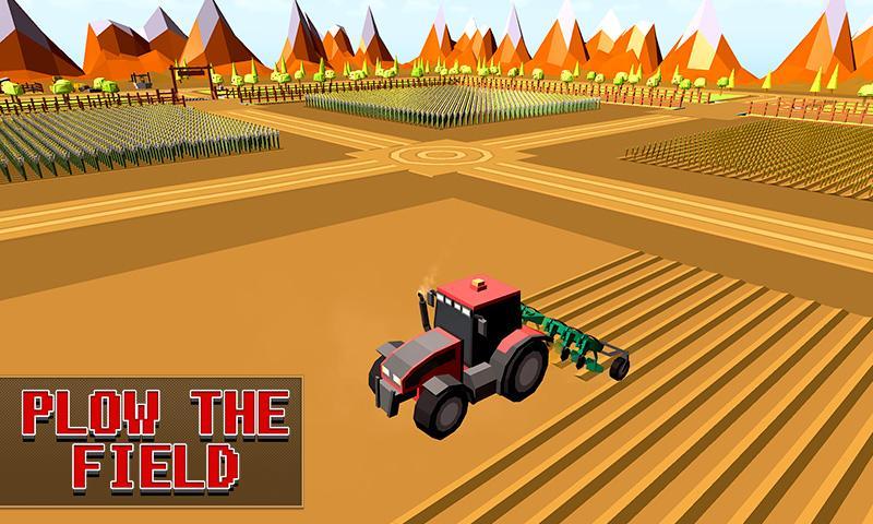 Blocky Plow Farming Harvester