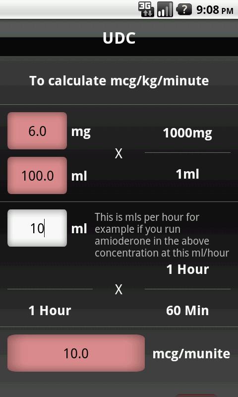 UDC (Infusion Drug Calculator)