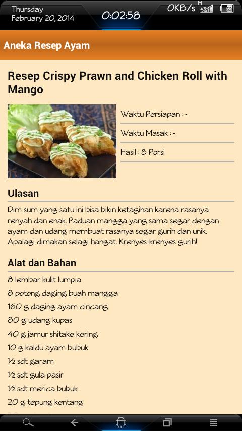 RESEP AYAM LENGKAP