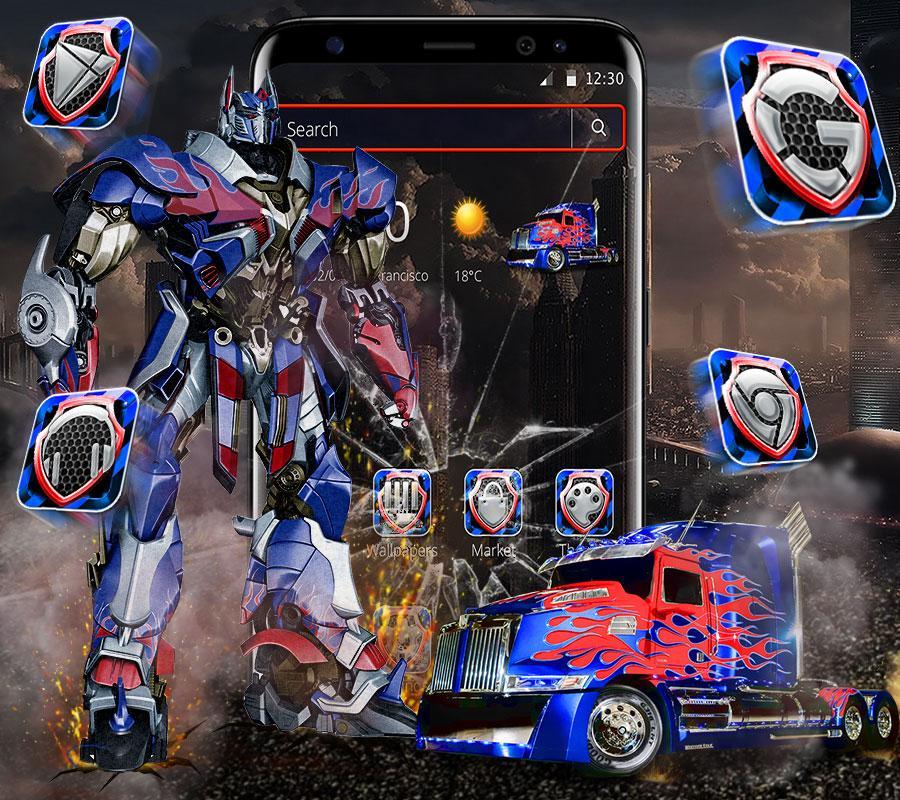 3D Blue Metal Robot Hero Theme