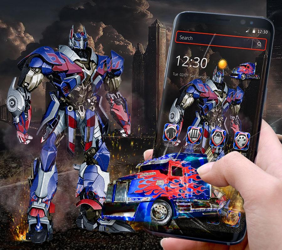 3D Blue Metal Robot Hero Theme