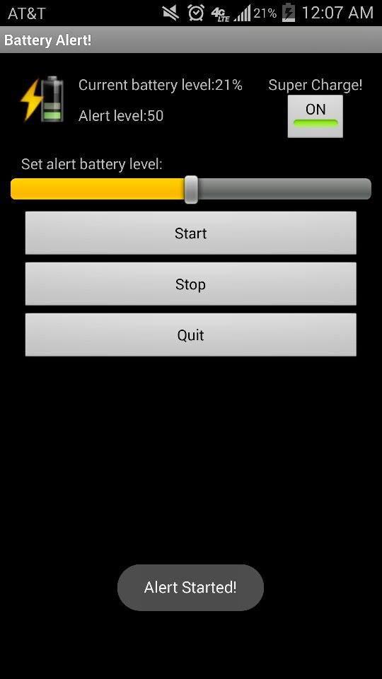 Battery Charge Alert