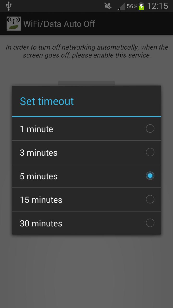 WiFi/Data Auto Off