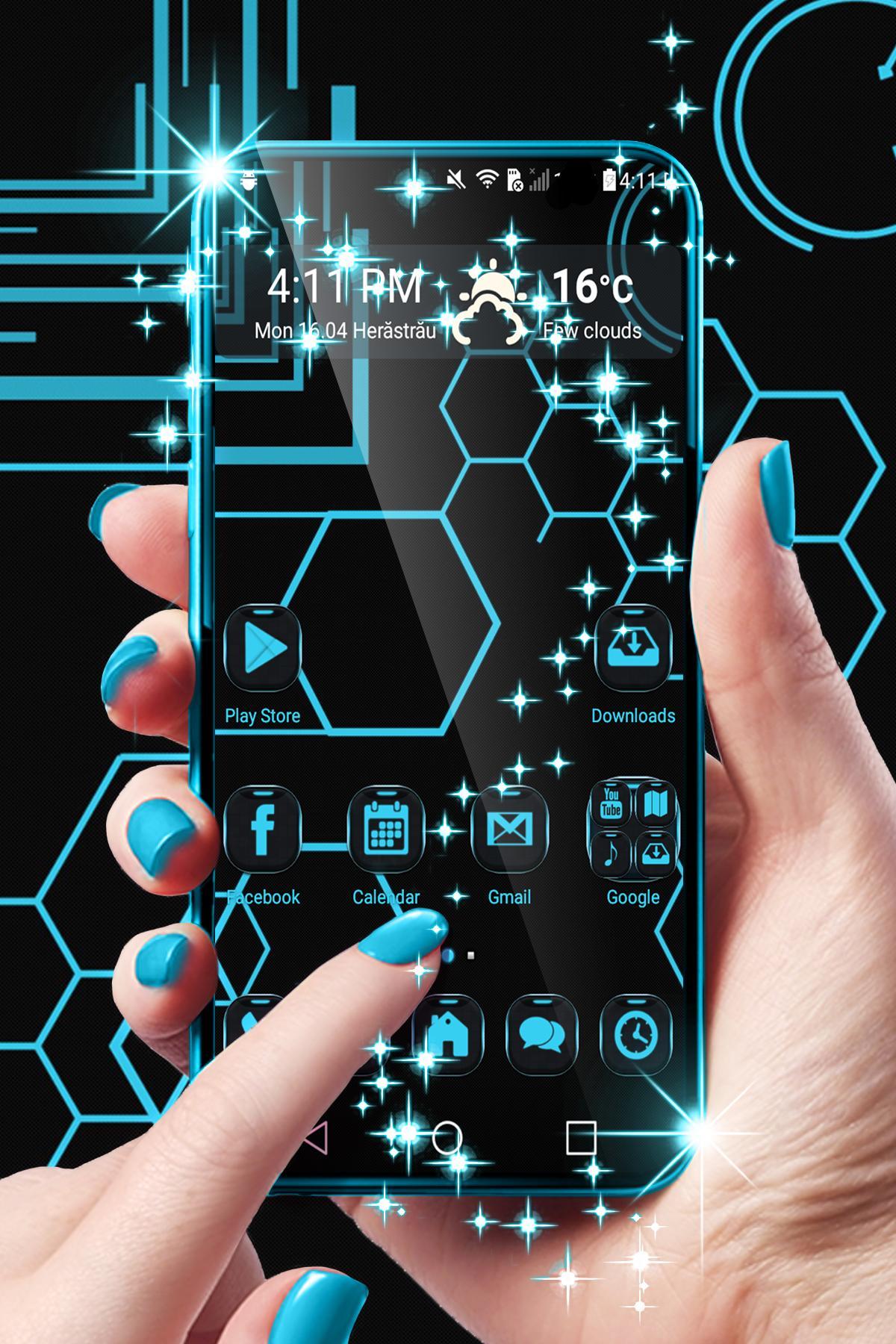 Neon Blue Tech Theme