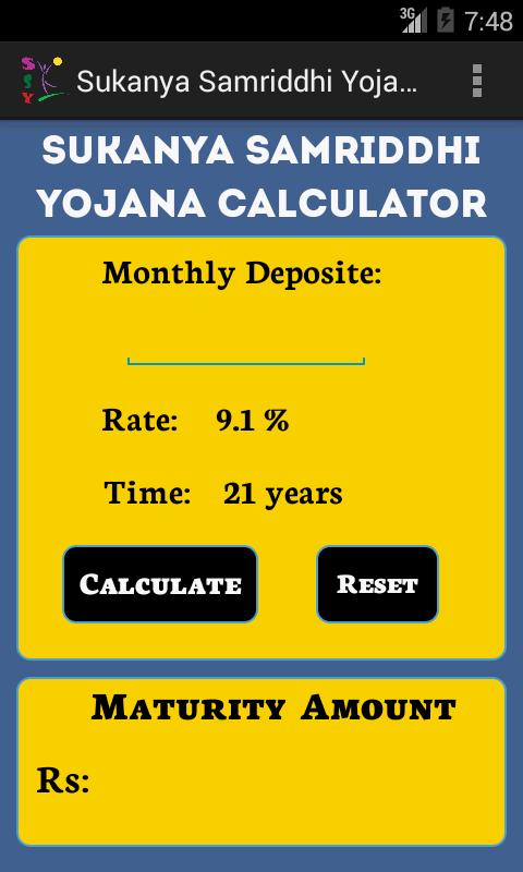 Sukanya Samridhhi Calculator