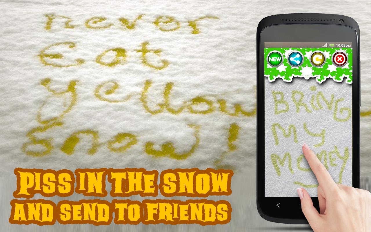 Pee on the snow.Picture Card2