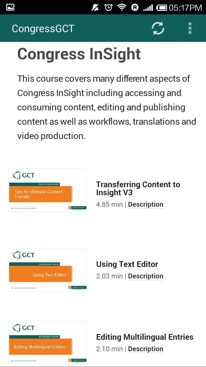 The CongressGCT App