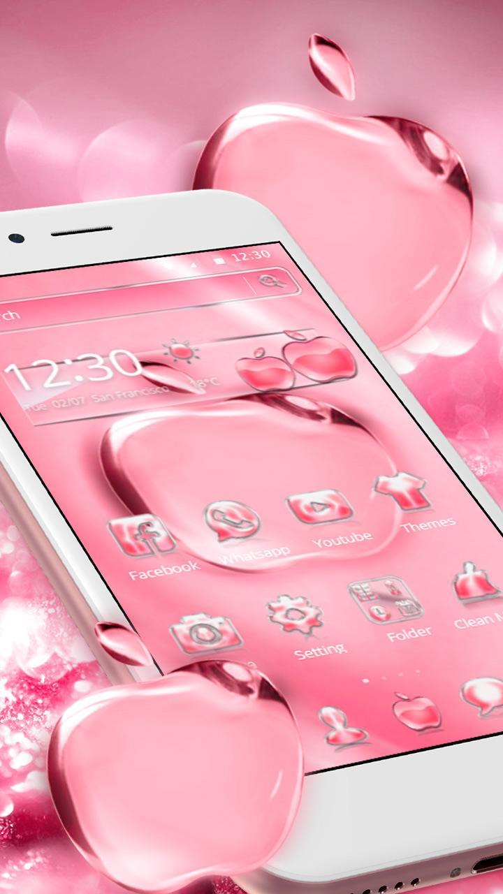 Pink Shining Crystal Apple Theme