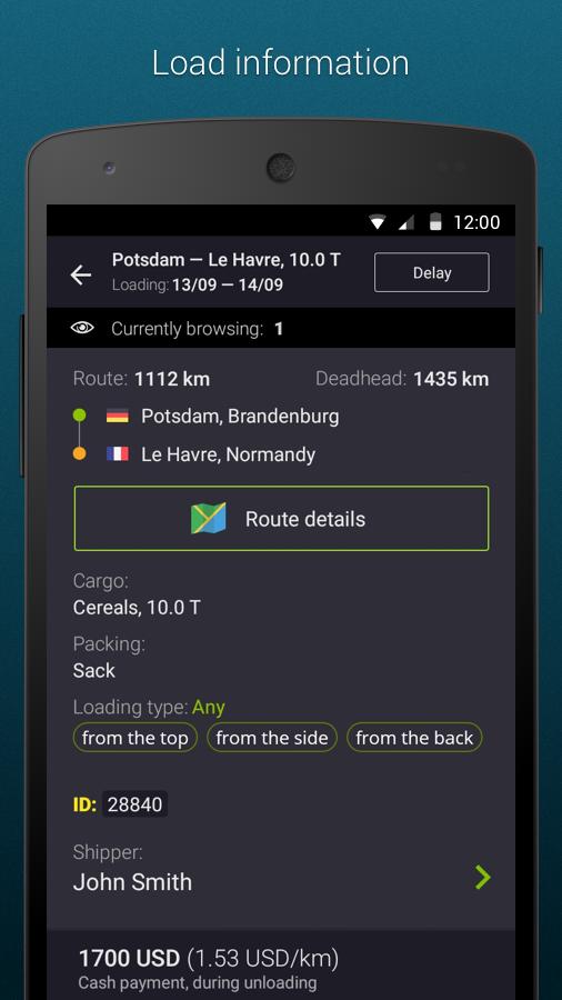 Find loads TRansportica Driver