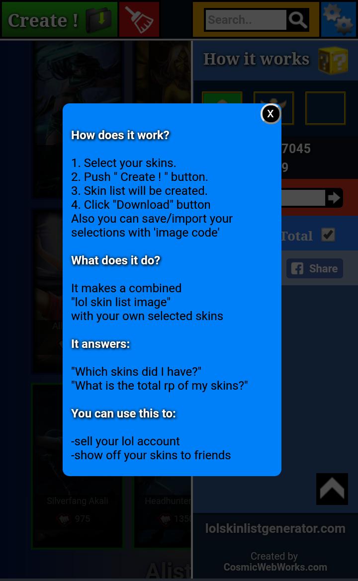 Lol Skin List Generator X