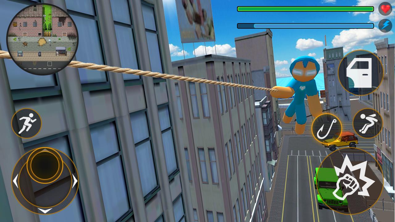 Iron Stickman Hero Rope Crime