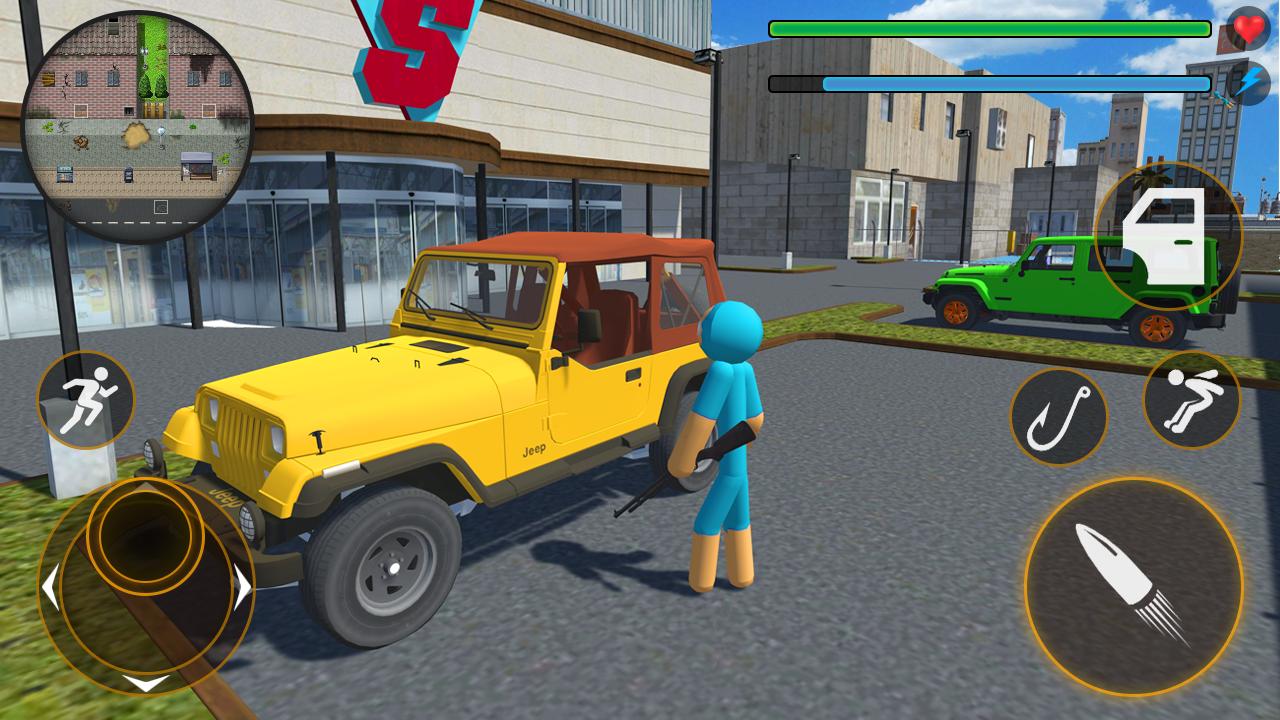 Iron Stickman Hero Rope Crime