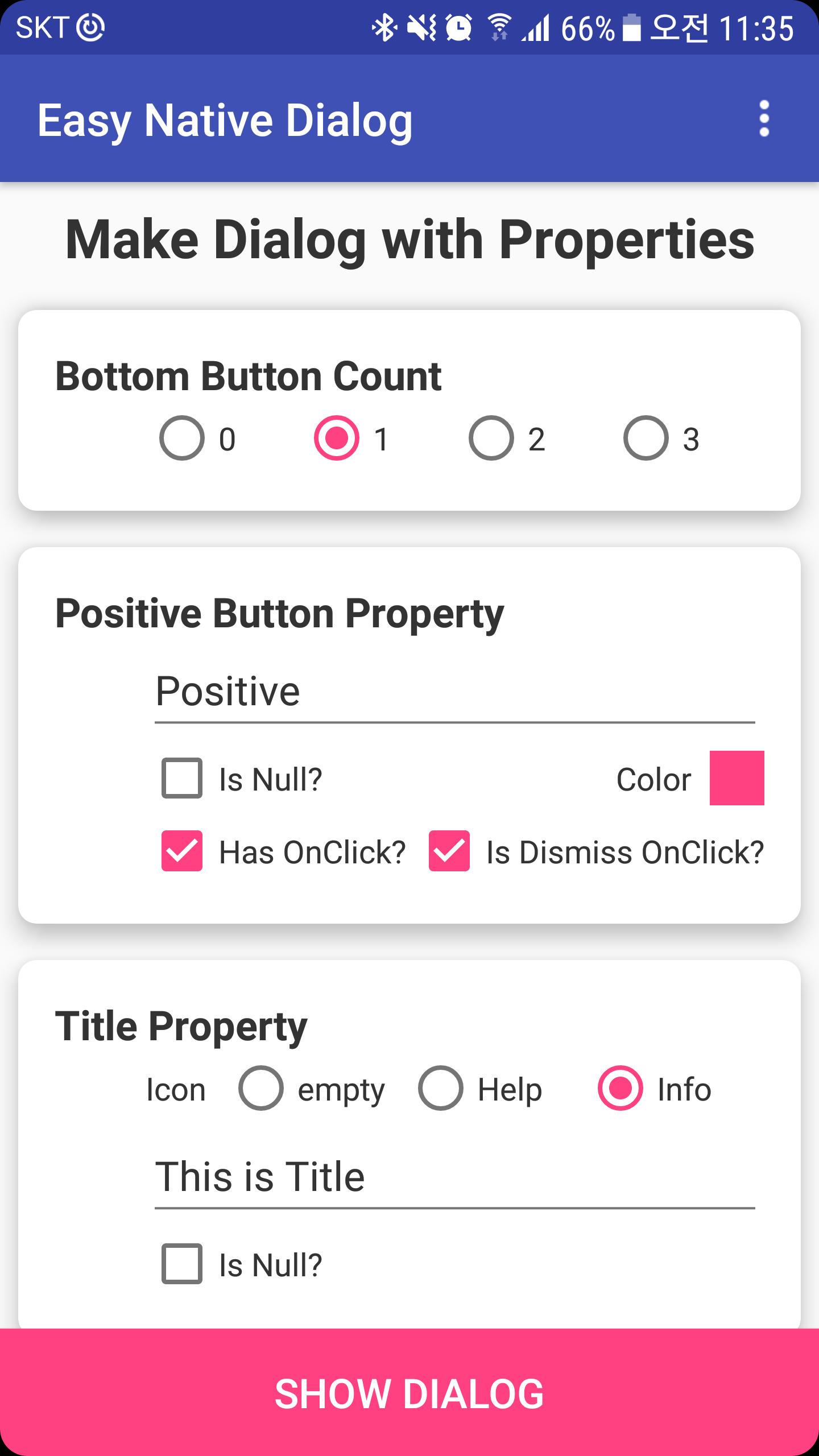 Easy Native Dialog(Android Ale