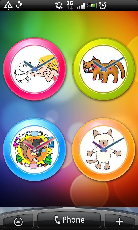 Cat Analog Clocks Widget Free