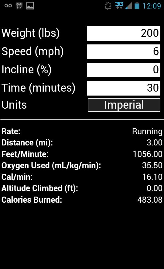 Treadmill Calorie Calculator